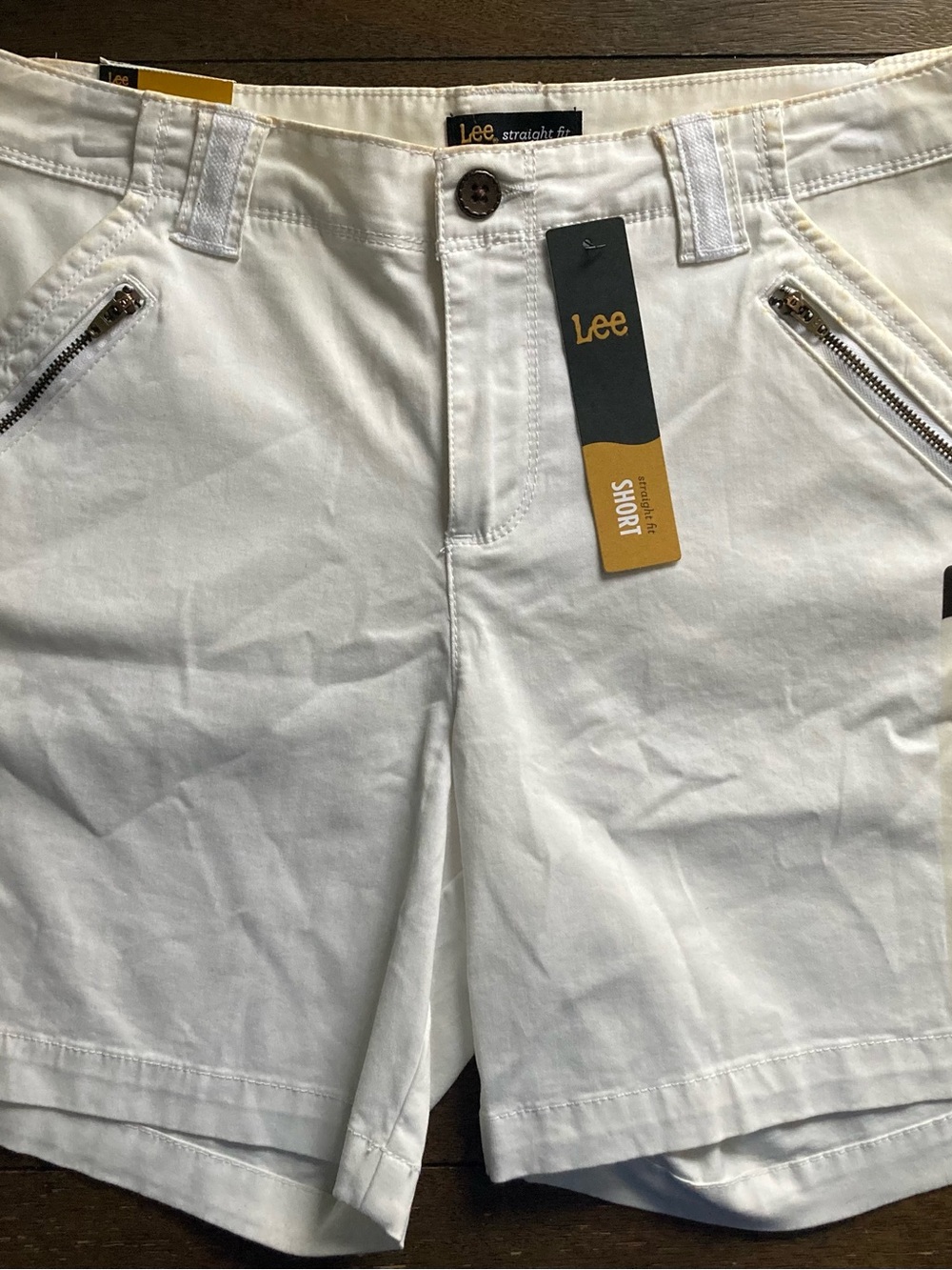 Lee White Bermuda Shorts with Zip Pockets NWT